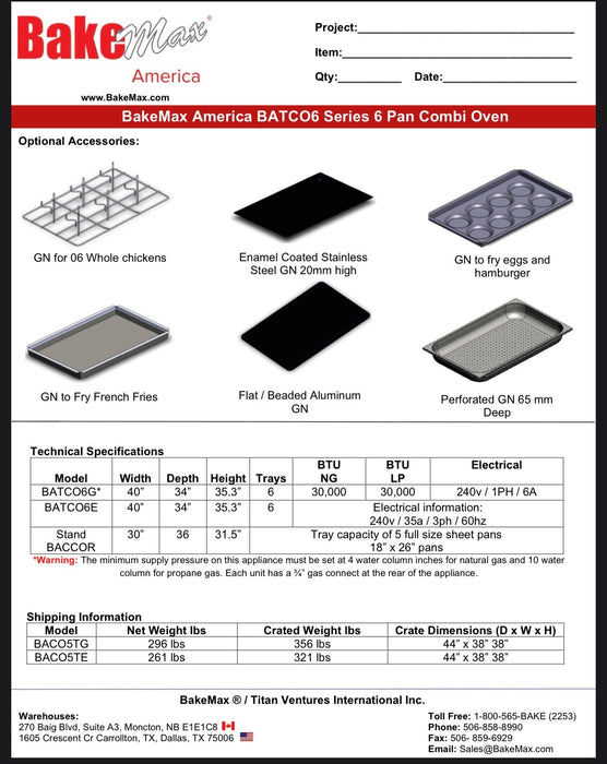 BakeMax (BATCO6E) Series Combi Oven - Donut-Equipment.com