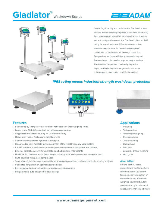 Gladiator Washdown Scales GGS 16A