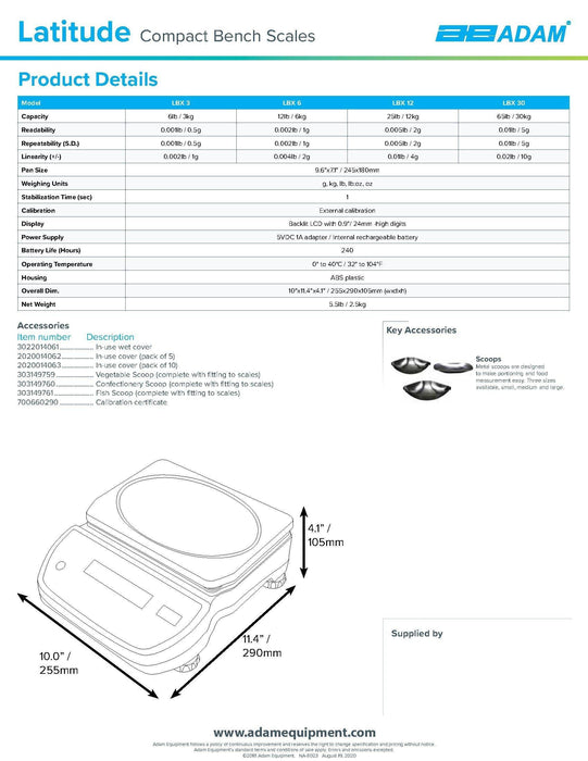 Latitude Compact Bench Scale LBX 12