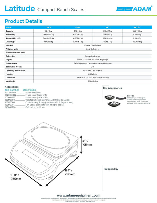 Latitude Compact Bench Scale LBX 3