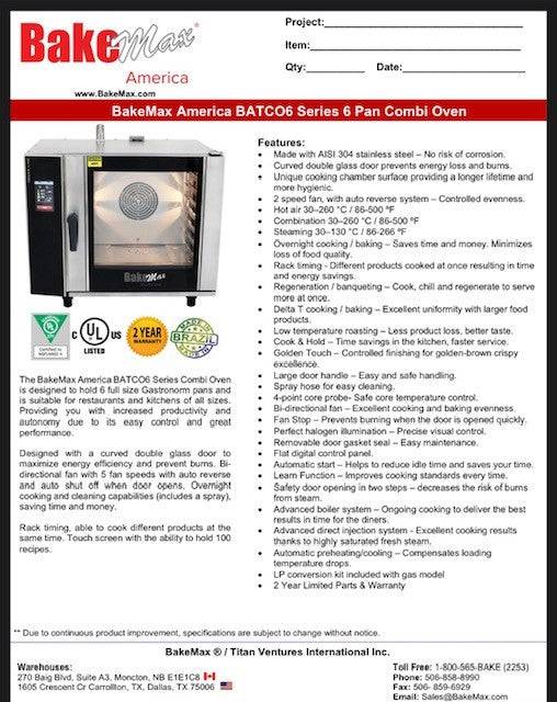 BakeMax (BATCO6E) Series Combi Oven