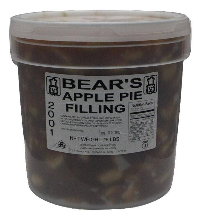 Bear Stewart Sliced Apple Pie Filling- 18 pound pail