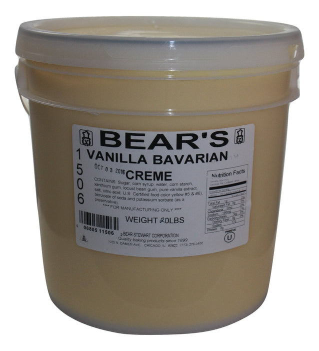 Bear Stewart Vanilla Bavarian Crème Pastry, Pie and Cake Filling- 20 Pound Pail