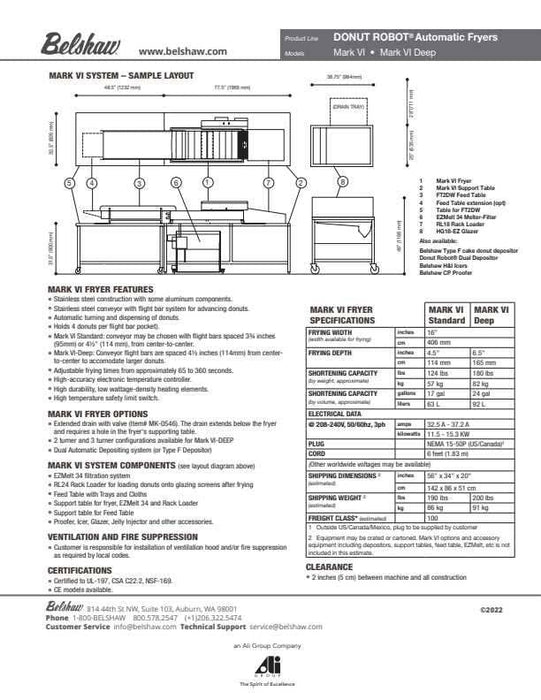 Belshaw Donut Robot® Mark VI Deep (2 variables in Variants)