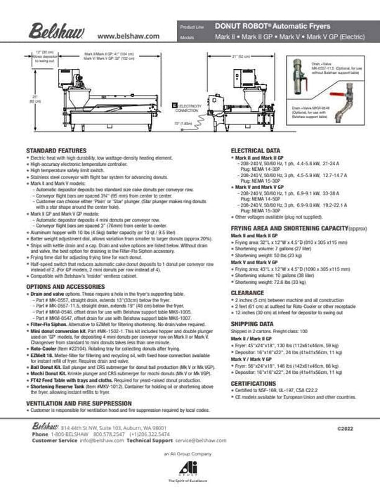 Belshaw Donut Robot® Mark II GP (Gas) Propane or Natural Gas for Mini Donuts only