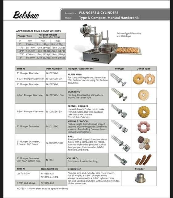 616B Cut-N-Fry for Donuts - Includes Depositor, Plunger, Cylinder, Mount, and Fryer