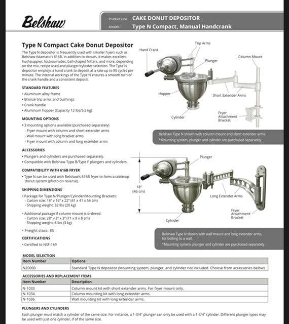 616B Cut-N-Fry for Hushpuppies - Includes Depositor, Plunger, Cylinder, Mount, Submerger, and Fryer