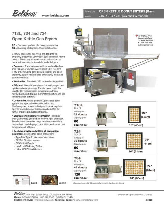 718LFG Donut Fryer (Propane Gas, Standing Pilot, No Power)