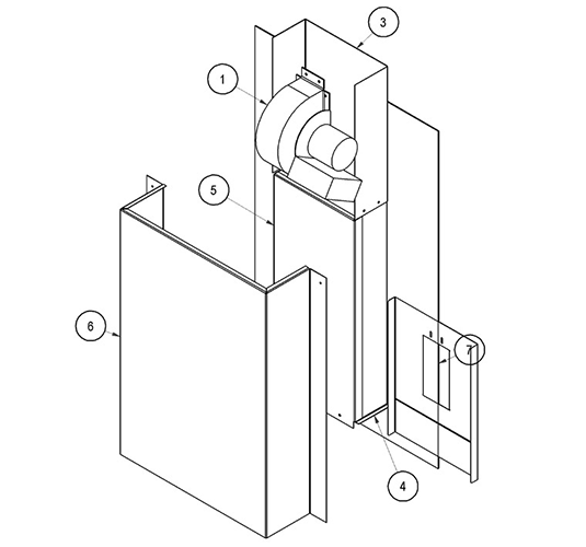 Belshaw Draft Inducer Kit For Gas or Propane Fryers 718L ,724, 734 Used Above 3000ft Altitude