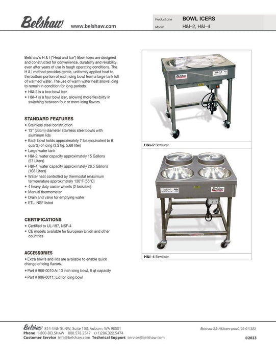 Belshaw H&I-4 Icer  (2 Options in Variants)