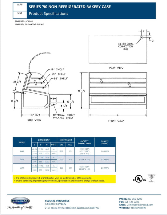 White External Color SN-48 Non-Refrigerated Dry Case 48" x 37.75" x 48"