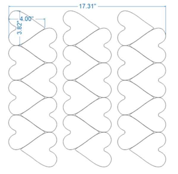 3.82” x 4" heart cutter 6 across Rotary Cutter for Machine Use