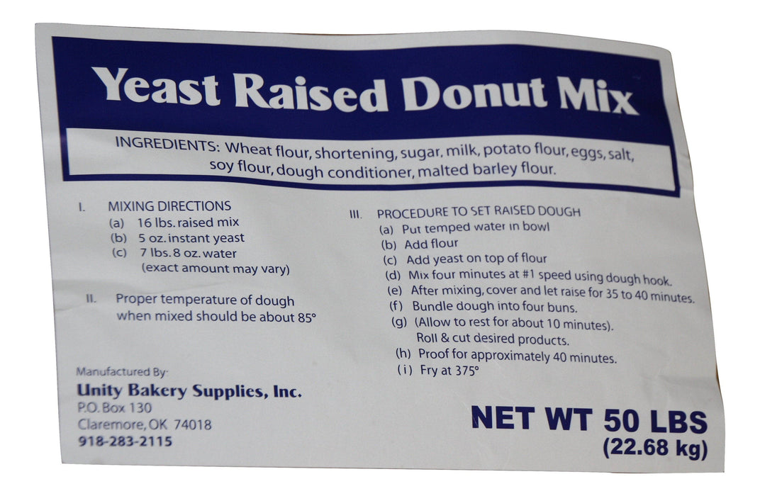 Blue Label Yeast Raised (Table Cut) Donut Mix 50#